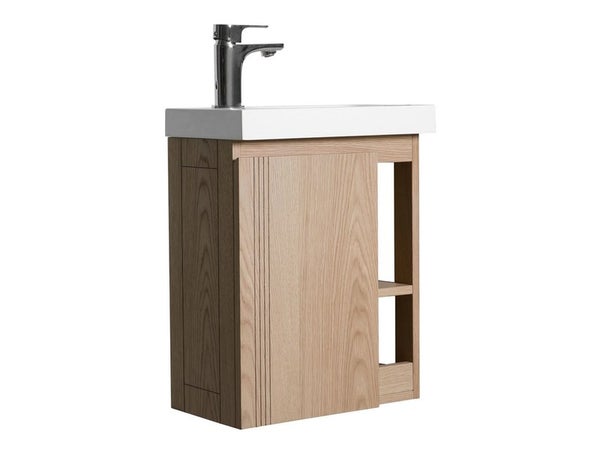 Meuble lave-mains l.40 x H.48 x P.22.5 cm, chêne naturel, Flynn