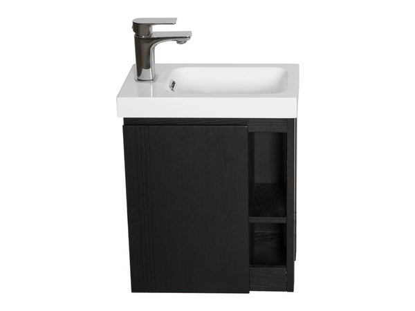 Meuble lave-mains L.40 x H.48 x P.22.5 cm, chêne carbone, Flynn