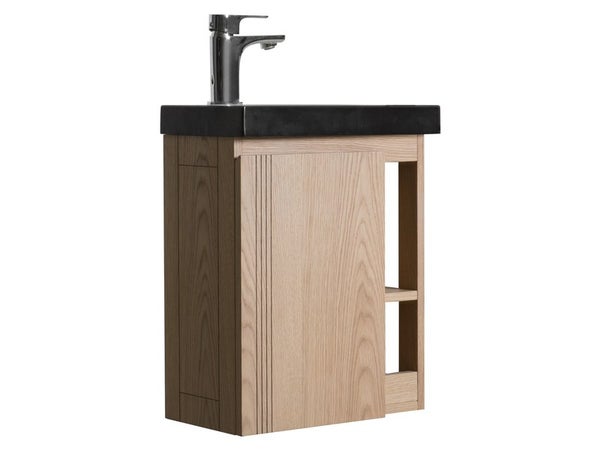 Meuble lave-mains, L.40 x H.48 x P.22.5 cm, chêne naturel, Flynn
