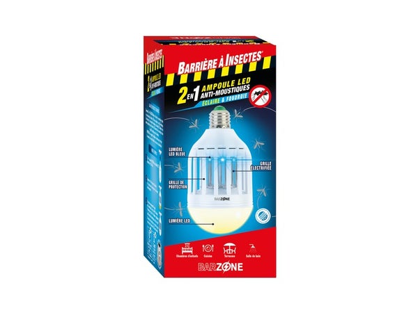 Ampoule Led Anti-Moustiques 2 En 1 Barriere A Insectes Barlight