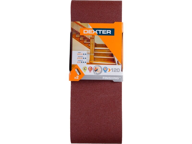 Lot De 2 Bandes Abrasives DEXTER Pour Lime électrique, 7 X 454 Mm Grains 80 82307202