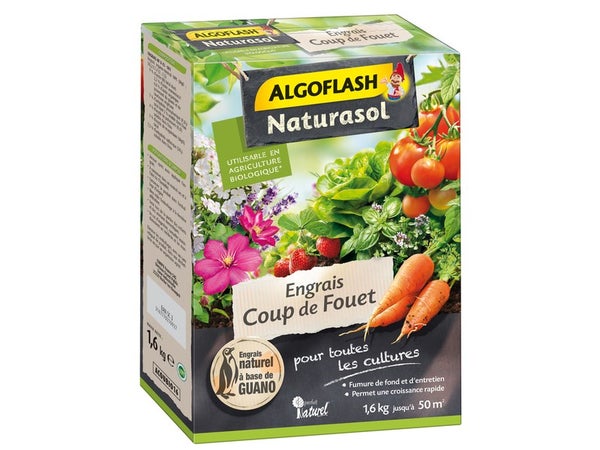 Engrais naturel coup de fouet ALGOFLASH NATURASOL 1.6 kg 50 m²