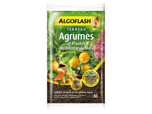 Terreau Plantes Méditerranéennes Algoflash, 6 L