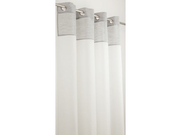 Voilage Tamisant, Tendancia Blanc/Gris L.140 X H.240 Cm