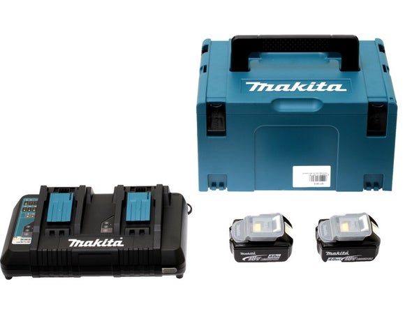 Ensemble Chargeur + 2 Batteries Makita 18 V, 4 Ah