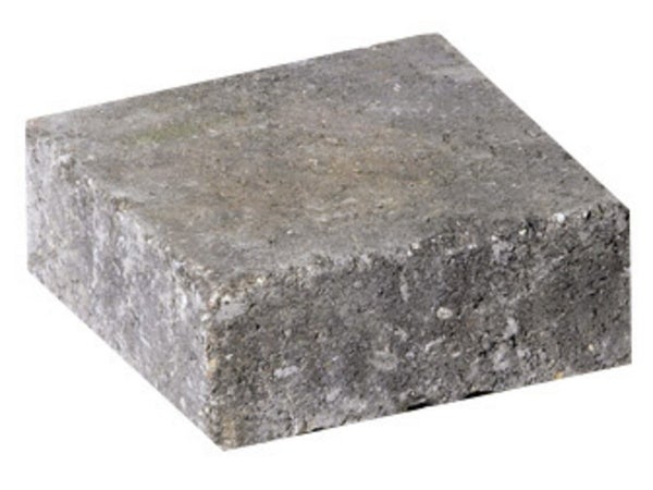 Pavé Béton Samara, Gris, Noir Nuancé L.12.5 Cm X L.12.5 Cm X Ep.40 Mm