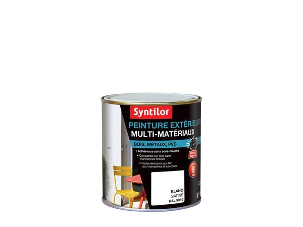 Peinture multimatériaux Extérieur Syntilor Blanc Satiné 0.5 L
