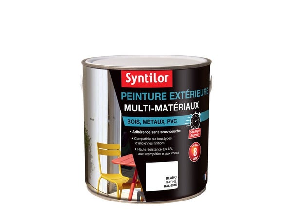 Peinture multimatériaux Extérieur Syntilor Blanc Satiné 2 L