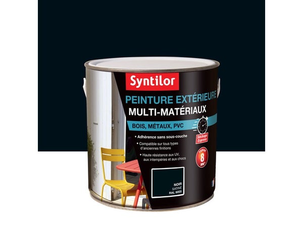 Peinture multimatériaux Extérieur Syntilor Noir Satiné 2 L
