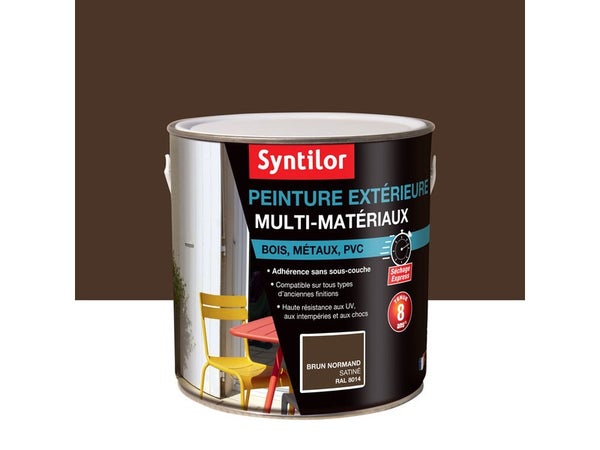 Peinture multimatériaux Extérieur Syntilor Brun Normand Satiné 2 L