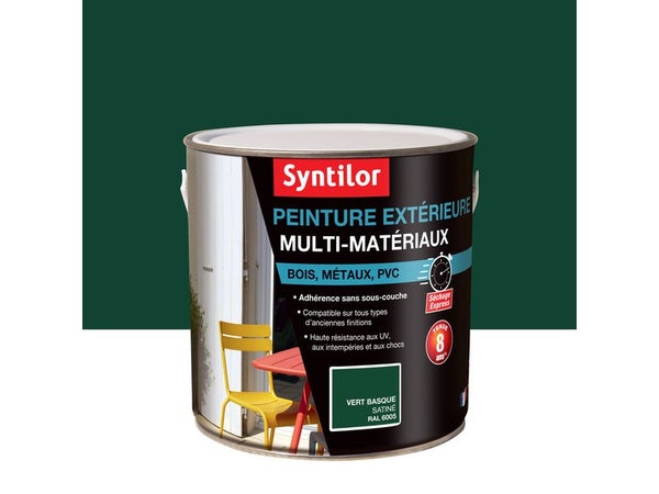 Peinture multimatériaux Extérieur Syntilor Vert Basque Satiné 2 L