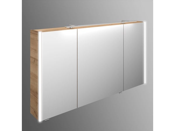 Armoire de toilette lumineuse l. 133.2 cm H. 70.3 cm, effet chêne feria Image