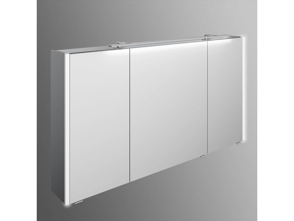 Armoire de toilette lumineuse l. 133.2 cm H. 70.3 cm, gris métal Image