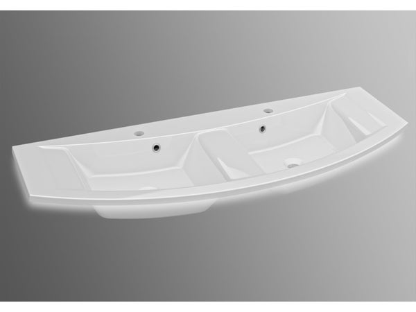 Vasque double à poser résine l.130 cm Image 3 led