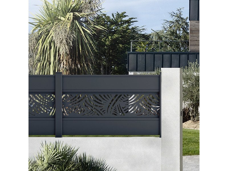 Panneau de clôture de jardin décoratif en acier enduit, métal