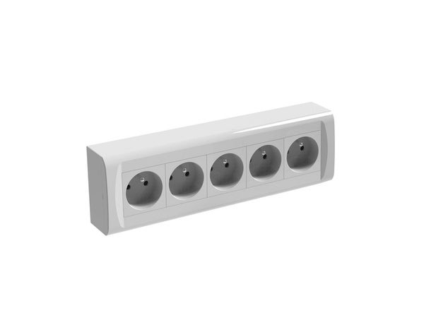 Multiprise avec 5 prises Schuko avec interrupteur Lanberg, couleur blanche  1,5m - Cablematic