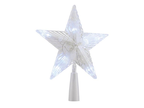 Cimier etoile brindille 7led/3led clignotante blanc froid h20xl17,5cm