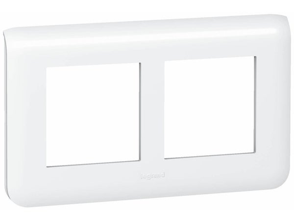 Plaque Double Horizontal Mosaic, Legrand Blanc