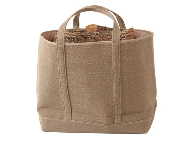Sac à bûches sable Belhara 2, LE MARQUIER, L.50 x H.55 cm
