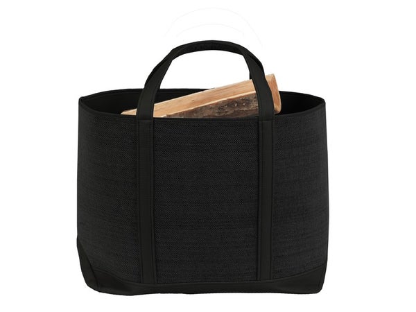 Sac à bûches noir Belhara, LE MARQUIER, L.50 x H.55 cm