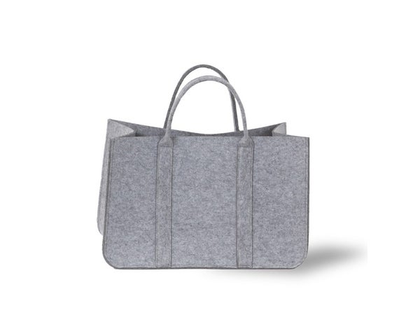 Sac à bûches gris LE MARQUIER Dandy L.53 X H.51 cm
