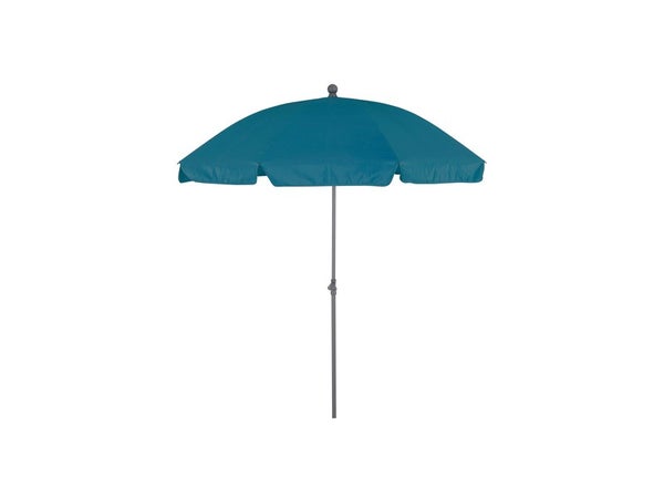 Parasol pied central NATERIAL Bigrey bleu hexagonal, L.177 x l.200 cm