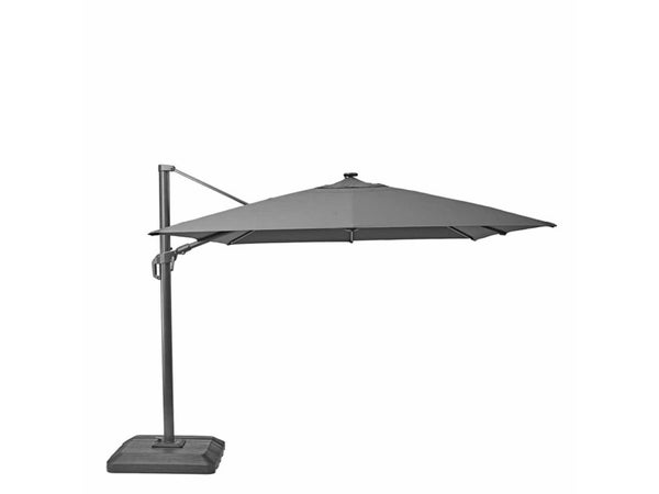 Parasol déporté NATERIAL Sonora gris rectangulaire, L.390 x l.280 cm