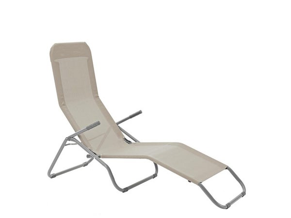 Bain de soleil en acier gris / argent Fiesta 2 positions
