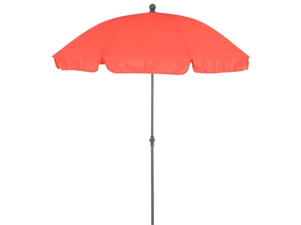 Parasol pied central NATERIAL Bigrey rouge hexagonal, L.177 x l.177 cm
