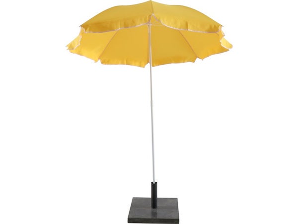 Parasol pied central jaune rond, L.180 x l.180 cm