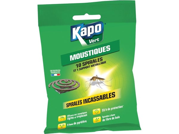 Spirale Antimoustiques Kapo, 10 Spirales De 6 Gr