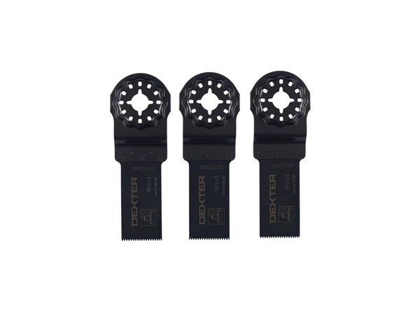 Lot De 3 Lames Plongeantes Dexter 24 Mm Hcs Pour Bois Starlock