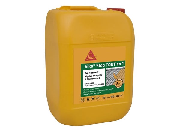 Traitement Anti-Dépots Verts Pour Toitures, Façades Et Terrasses Sika, 20 L