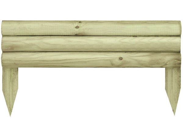 Bordure à planter minitraverse en bois naturel, H.30 x L.55 cm