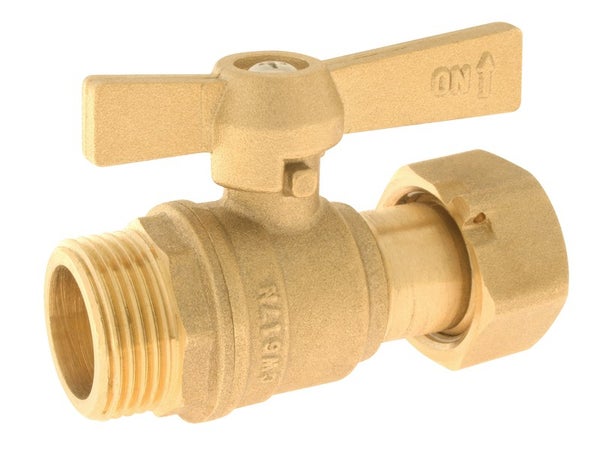 Robinet D'Arrêt Compteur 1/4 De Tour, Mâle / Femelle 20 X 27 Mm 20 X 27 Mm