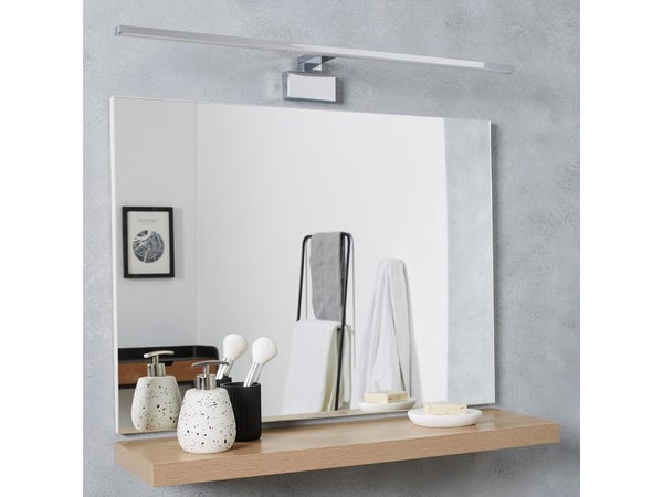 Applique led 5w 350 lumens 220v miroir salle de bain inox et verre barre  30cm 220v