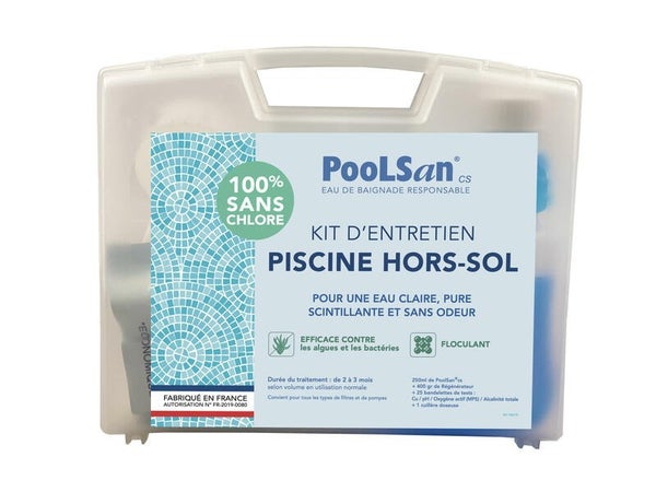 Kit pour piscine hors-sol POOLSAN 100% sans chlore, 0.7 kg