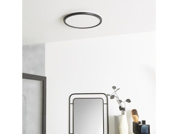 Plafonnier SDB, design noir led intégrée INSPIRE Lano D.29.4 cm
