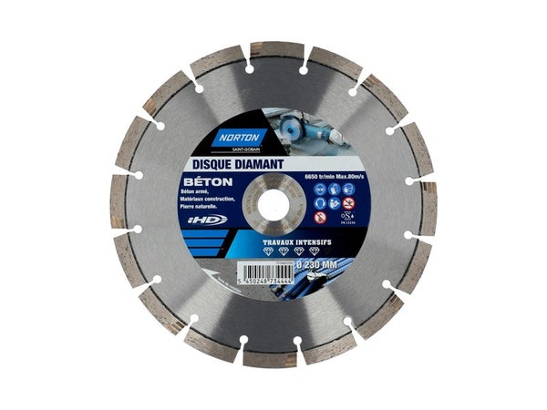 Disque Diamant Intensif Segmenté Pour Matériaux De Construction Norton,Diam230Mm