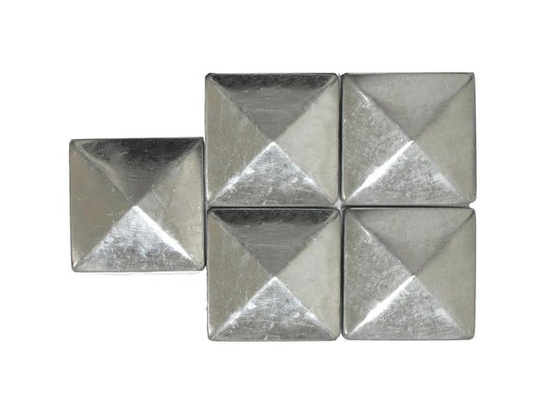 Lot De 5 Chapeaux Acier Galvanisé Pyramide Gris, H.5 X P.9 Cm, 90 X 90 Mm
