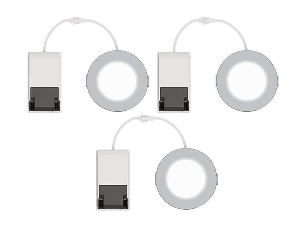 Kit 3 Spots À Encastrer Salle De Bains Kilia Led Intégrée 3000K Inspire Acier