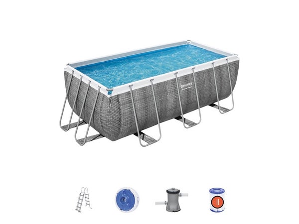 Piscine Power steel BESTWAY rectangulaire L.412xl.212xP.122cm