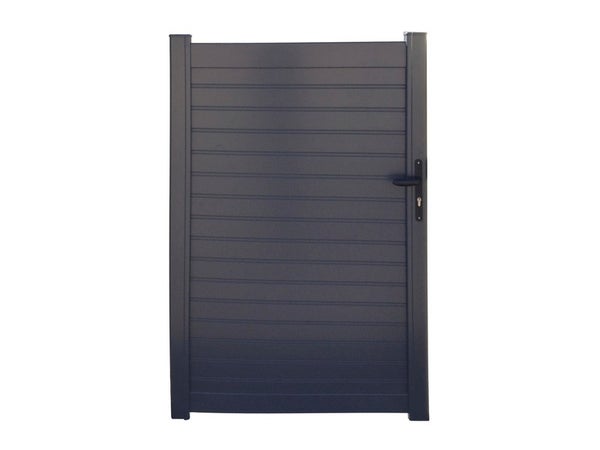 Portillon Battant Aluminium Concarneau Gris Anthracite Naterial, L.100X H.153 Cm