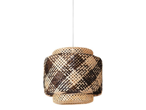 Suspension 1xE27 max 60W wengé naturel LUSSIOL Doramu D.40 cm