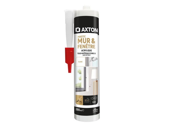 Lot de 3 cartouches de colle Tout Fixer au mur, AXTON, 310 ml blanc