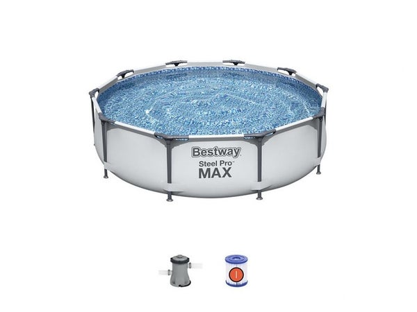 Piscine hors-sol STEEL PRO BESTWAY, L.3.05 m x l.3.05 m x H. 0,76 m