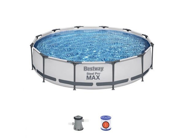 Piscine hors-sol STEEL PRO BESTWAY, L.3.66 m x l.3.66 m x H. 0,76 m