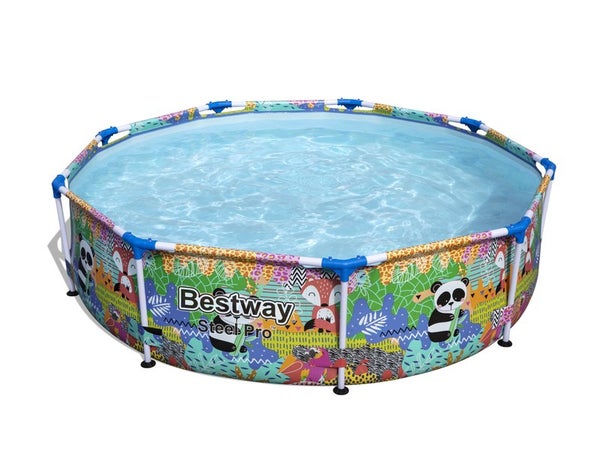 Piscine hors-sol STEEL PRO BESTWAY, diam.2,74 m x H. 0,66 m, motifs colorés