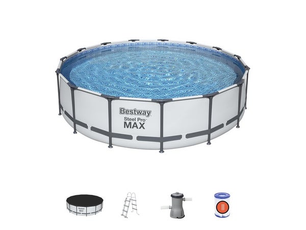 Piscine hors-sol STEEL PRO BESTWAY, L.4.27 m x l.4.27 m x H. 1,07 m