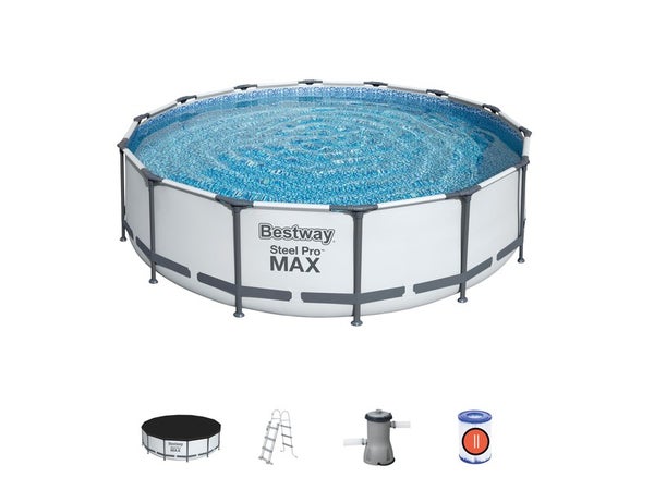 Piscine hors-sol tubulaire STEEL PRO BESTWAY, Diam.4,27 m x H. 1,07 m, ronde